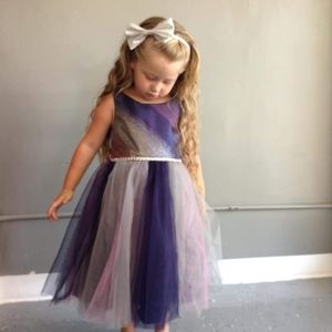 bonnie jean metallic ombre dress